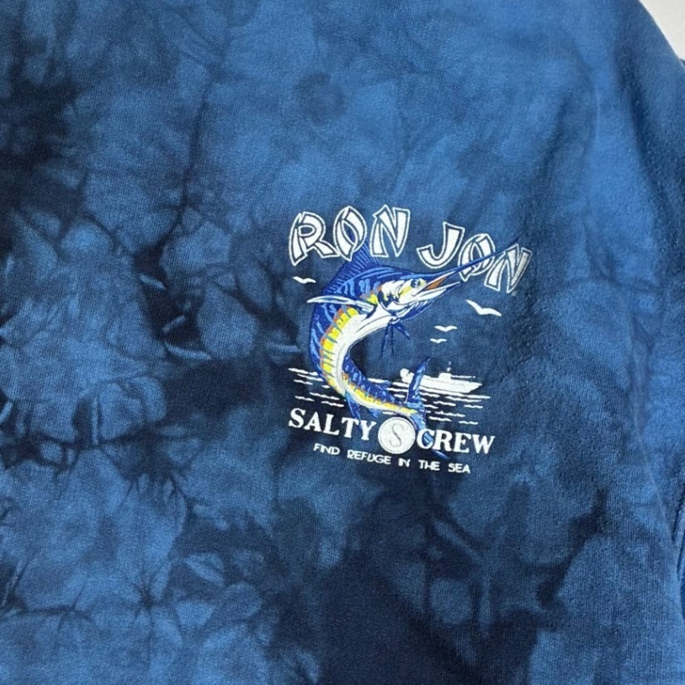 Ron Jon Surf Shop Salty Crew Tie Dye Marlin Hoodie M Coastal Skate Grunge - Picture 3 of 6